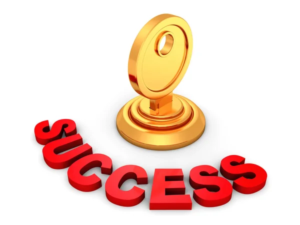 Success golden key in keyhole — Stock Photo, Image