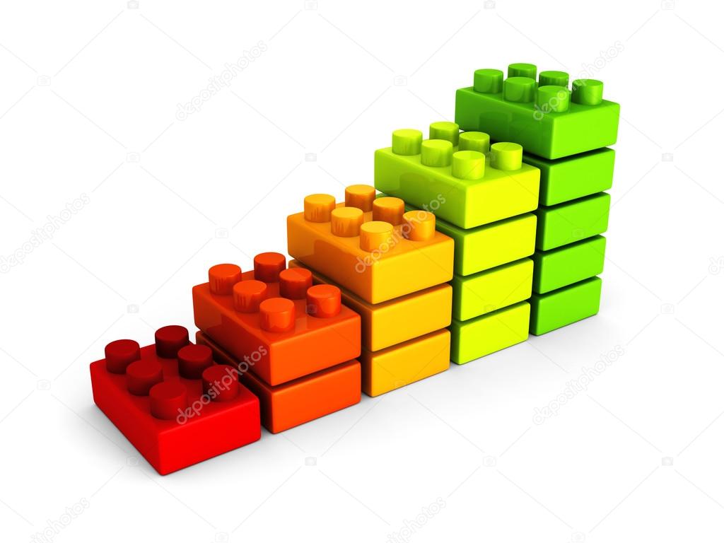 Business bar chart from building blocks