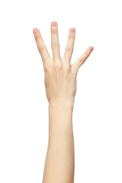 Four fingers hand gesture — Stock Photo, Image