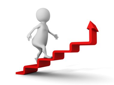 Adam yukarı ok büyüyen girer