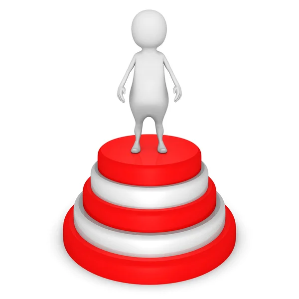 White 3d man on success podium — Stock Photo, Image