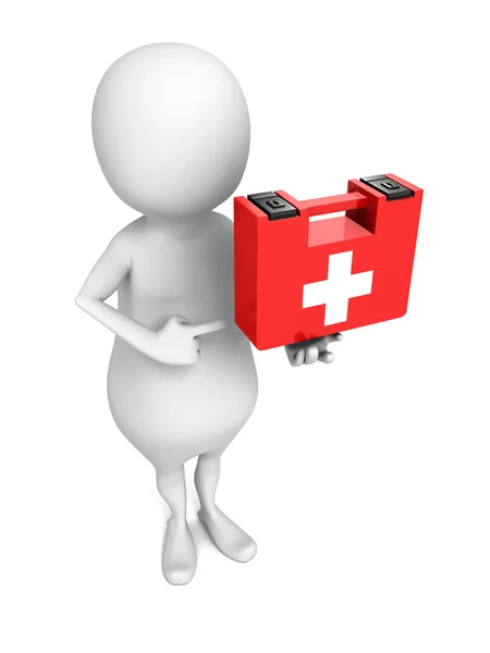 Man with first aid medical box — Stock Photo, Image