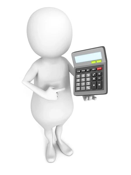 Man with office calculator — Stock Photo, Image