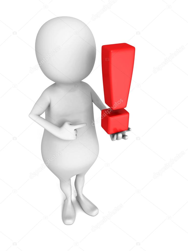 Person with red exclamation mark