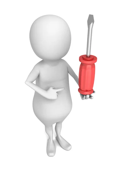 3D personas blancas. Paciente en el hospital con suero — Foto de stock