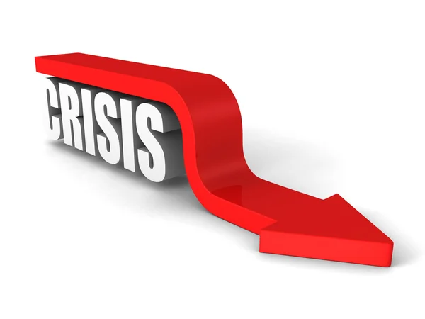 CRISIS word with arrow down — Stock Photo, Image