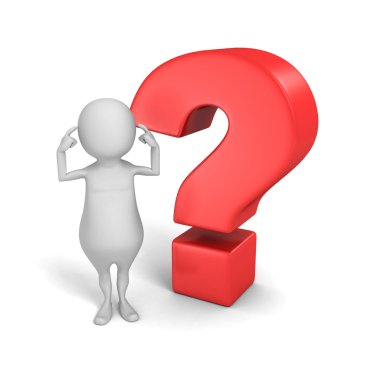 Man With Big Red Question Mark clipart