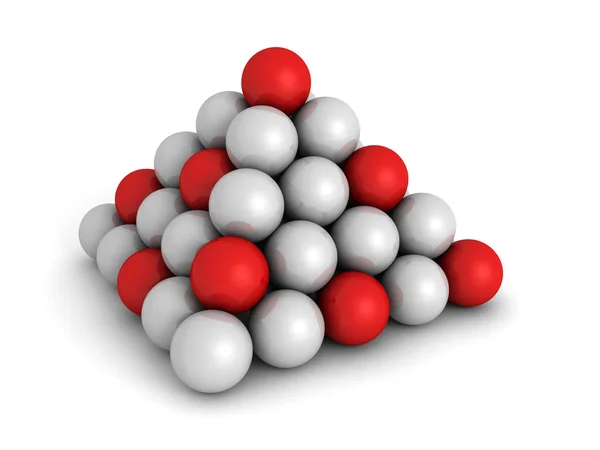 Pyramid Of Red And White Spheres — Stock Photo, Image