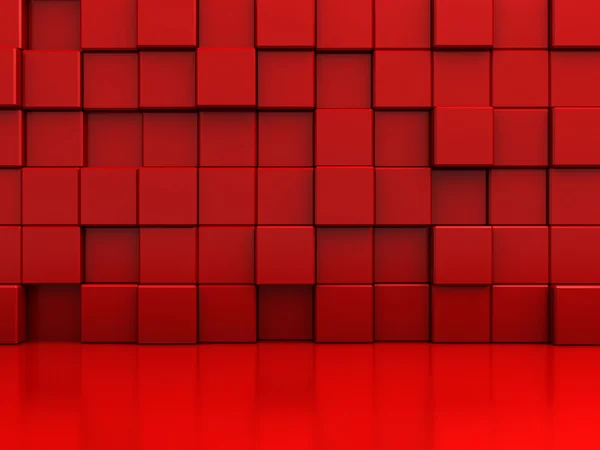 Fondo de pared de bloques abstractos rojos — Foto de Stock