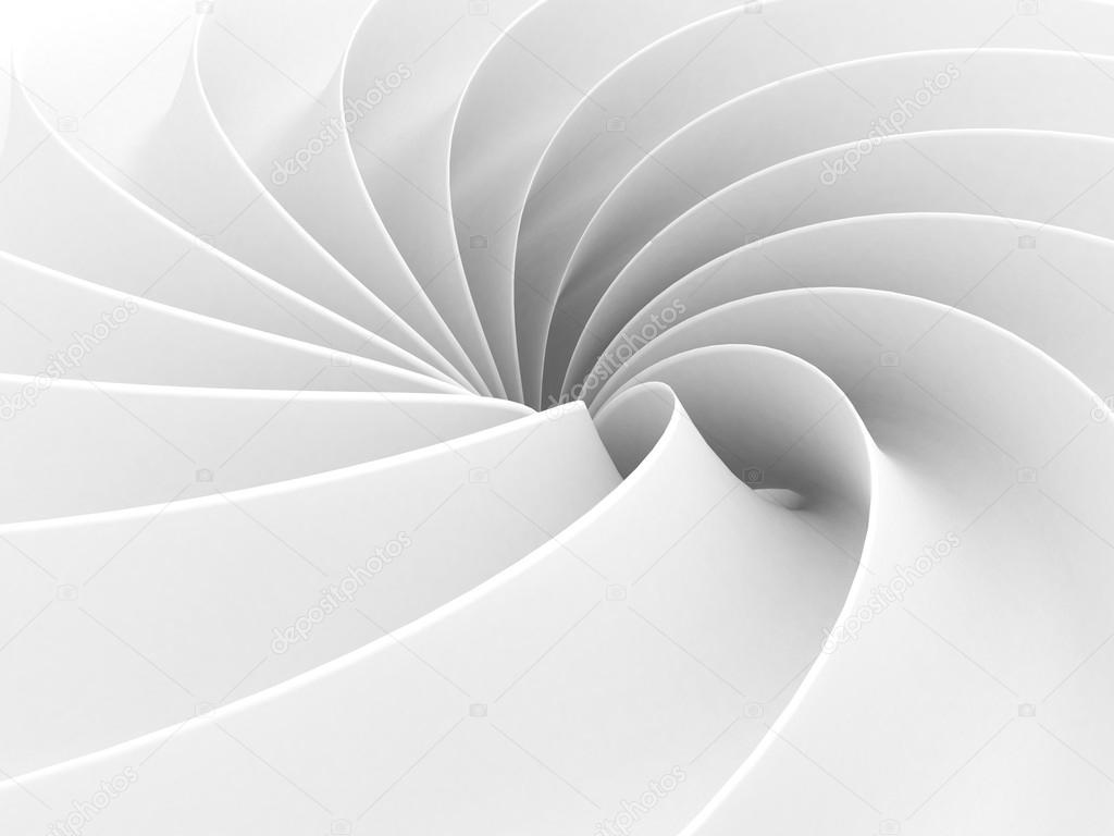 White Abstract Spiral Geometric Background