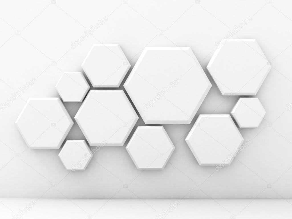 Abstract Geometric White Wall Background