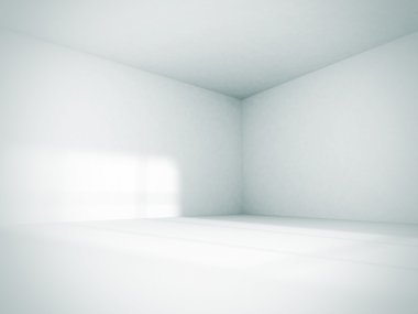 Boş oda iç beyaz arka plan