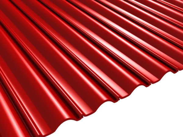 Azulejos de techo rojo sobre fondo blanco — Foto de Stock