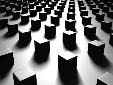 Siyah soyut metalik küpleri arka plan