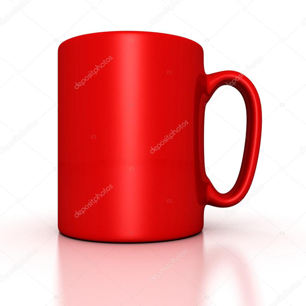 Red Coffee Cup On White Background