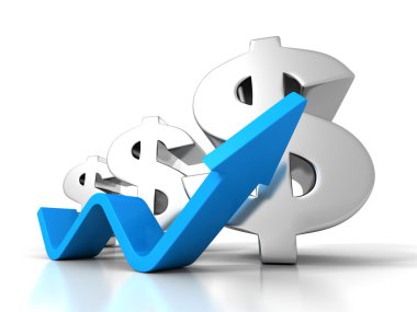 ok büyüyen ile dolar simgesi