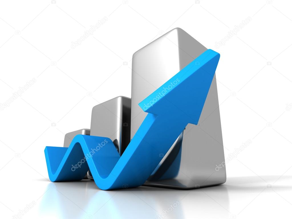Business Graph With Rising Up Arrow