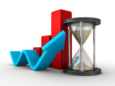 Çubuk grafik büyüyen ile kum saati