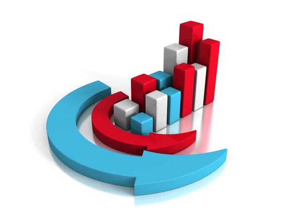 Successful Business Graph With Arrows Around