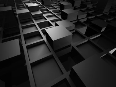 Metalik Siyah küp bloklar arka plan