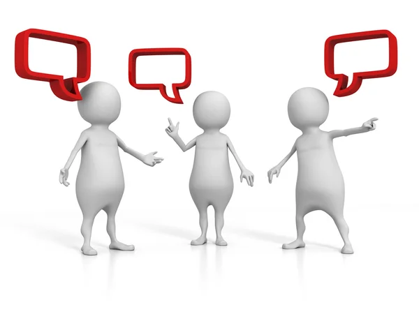3d People Talking With Speech Bubbles — Stock Photo, Image
