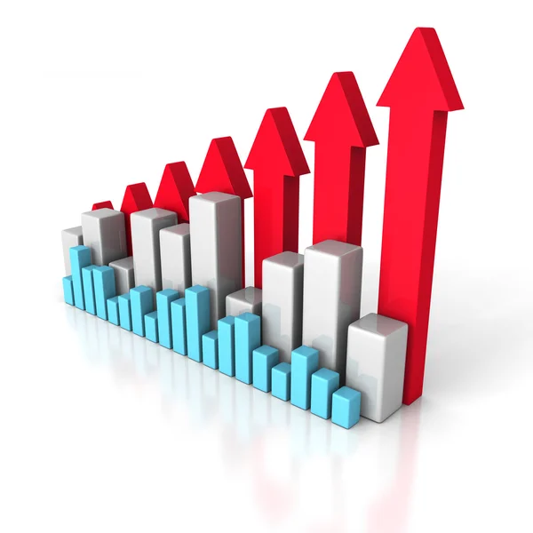 Business Chart With Growing Up Arrows — Stock Photo, Image