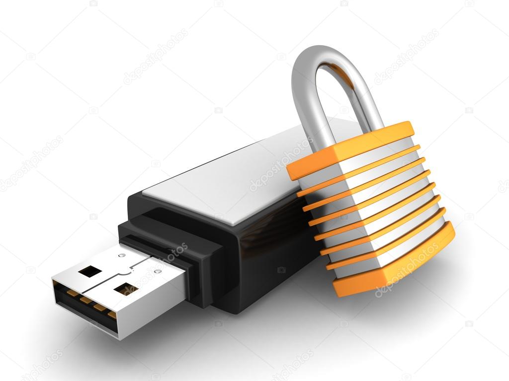 USB Flash Drive With Security Padlock