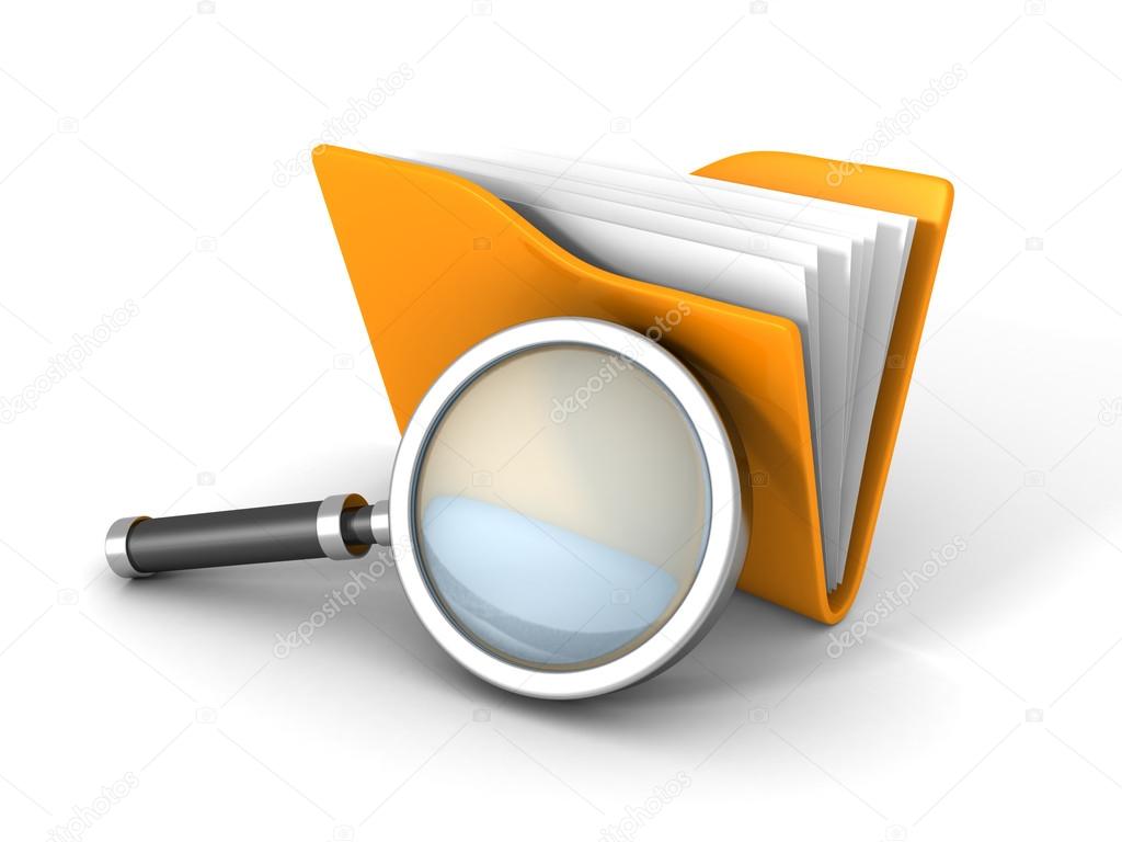 Paper Document Folder With Magnifier Glass