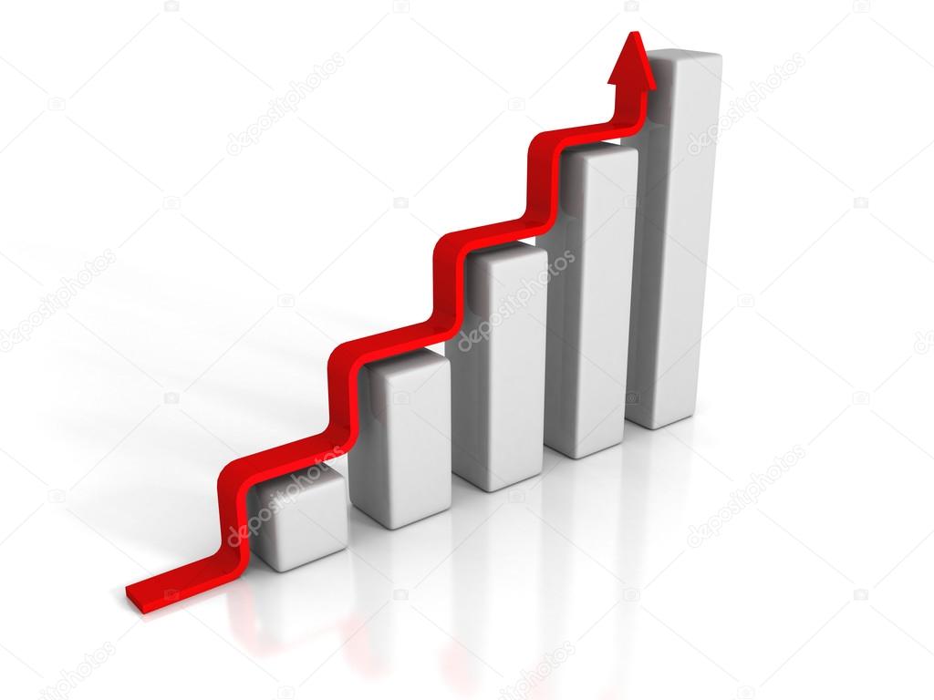 Successful Business Graph With Growing Arrow