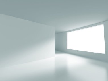 Beyaz oda pencere ışık ile