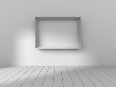 Boş fotoğraf resim çerçevesi duvar üzerinde