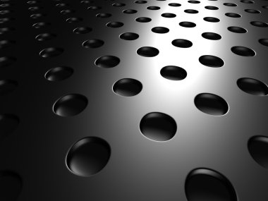 Siyah metalik delikli nokta bbackground