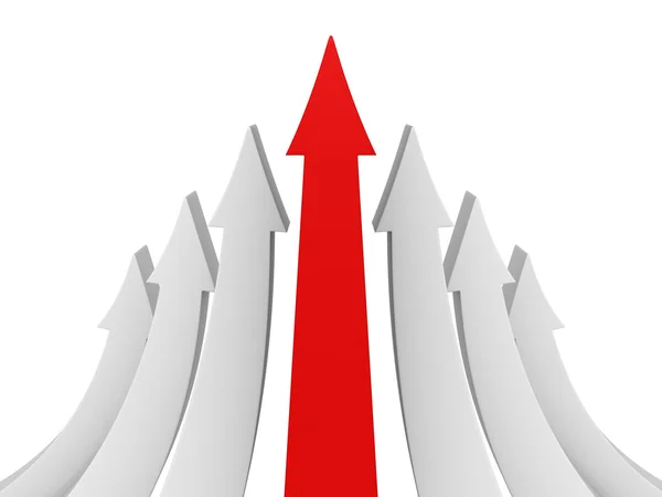 Big Red Arrow From Gray Group — Stock Photo, Image