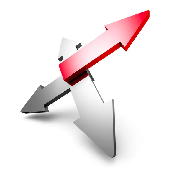 Arrows Leadership Red Metallic Icon — Stock Photo, Image