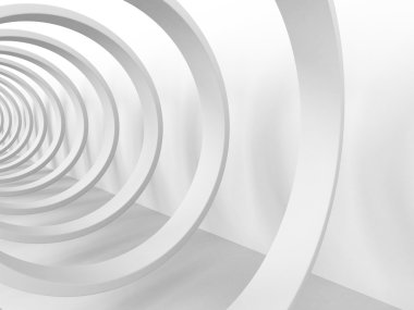 Soyut tünel mimari beyaz arka plan