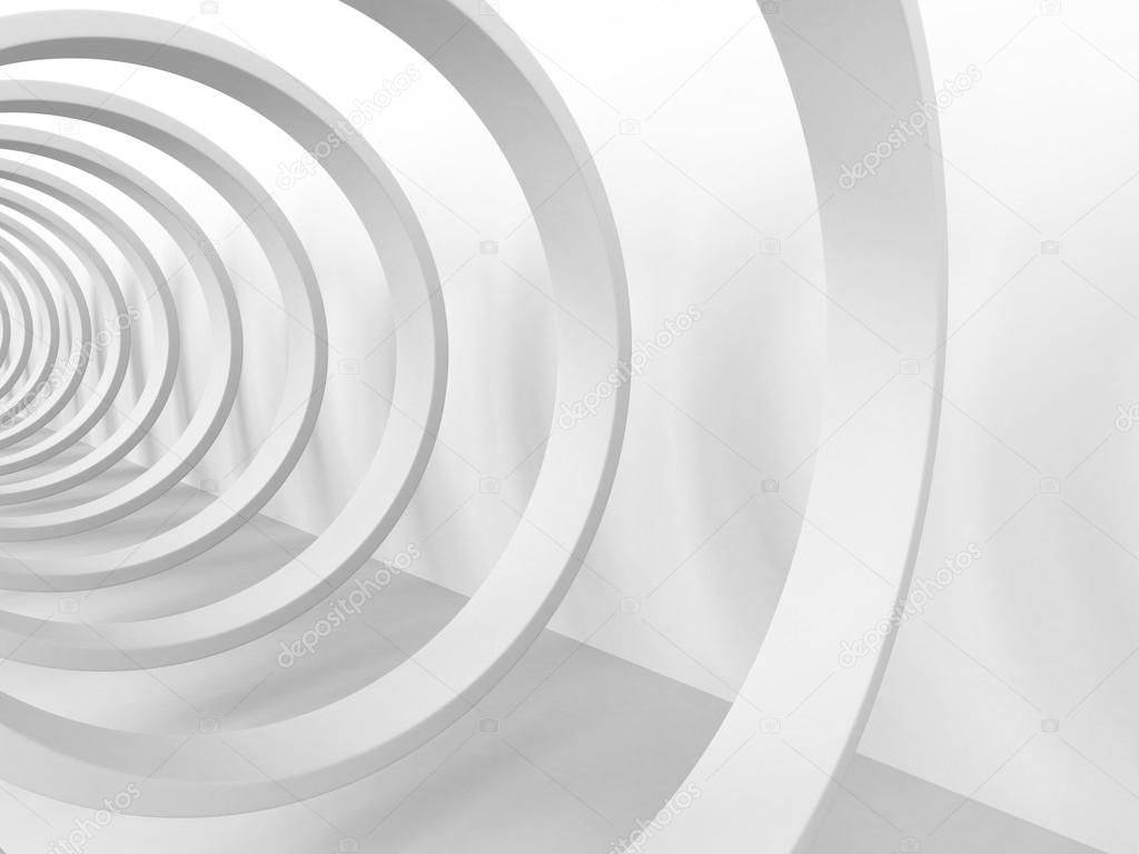 Abstract Tunnel Architecture White Background