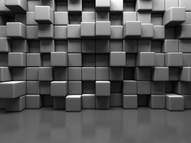 Gray Cube Blocks Wall Background clipart