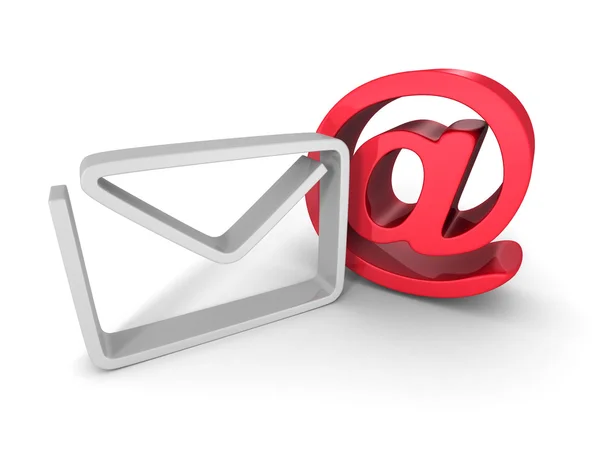 Ícone de símbolo de envelope com sinal de e-mail — Fotografia de Stock