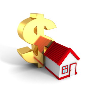 Evi altın dolar simgesiyle