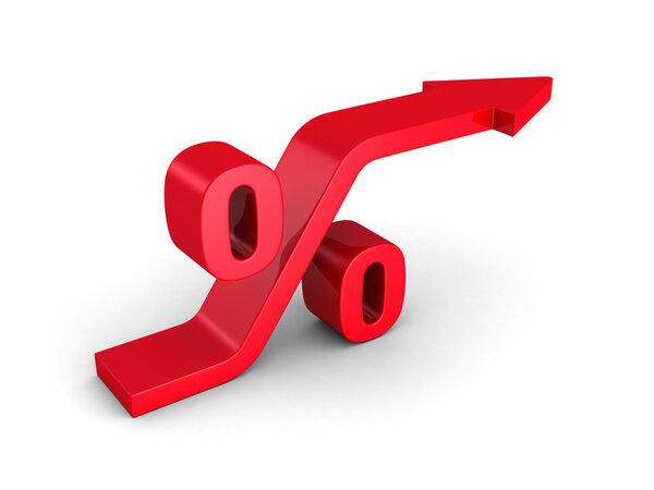 Красный растущий процент
