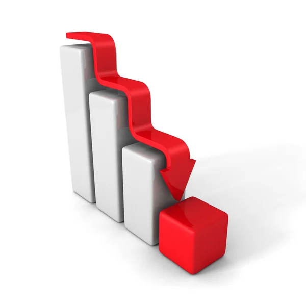 Crisis Bar Graph With Down Arrow — Stock Photo, Image