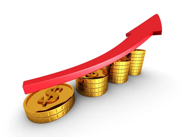 Arrow And  Coins Growth Chart. — Stock Photo, Image