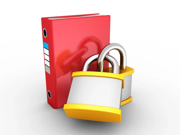 Office  Binder Protected By Padlocks — Stock Photo, Image