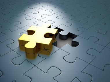 Puzzle Piece Out From Others clipart