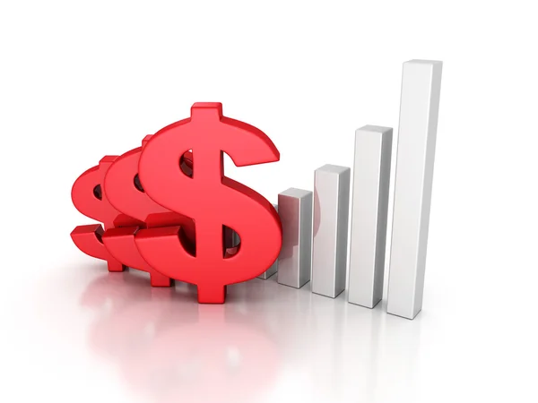 Business Successful Dollar Bar Graph — Stock Photo, Image