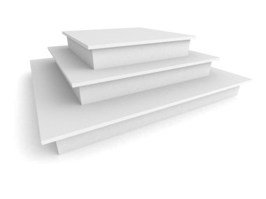 Boş beyaz kare şekli podyum