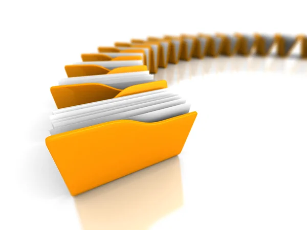 Yellow Office Document Folders — Stock Photo, Image