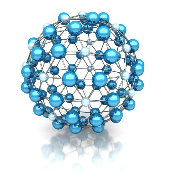 Blue Molecule Structure On White Background — Stock Photo, Image