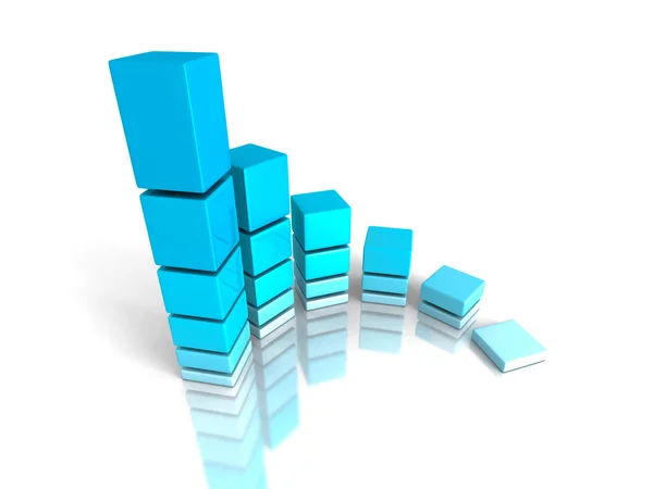 Grafico a barre per la crescita blu — Foto Stock