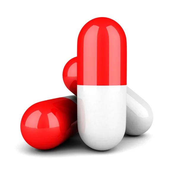 Red Medicine Pill Capsules — Stock Photo, Image